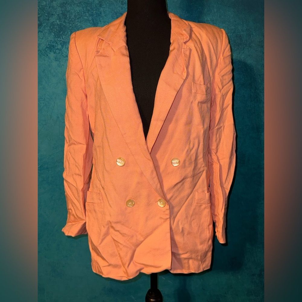 Vintage Peach Double-Breasted Blazer | Made in USA